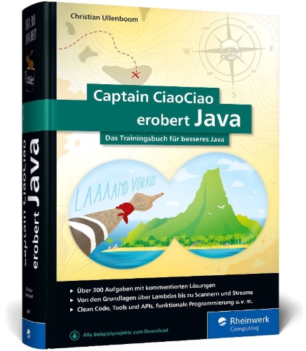 Buchcover und Innenansicht für das Buch: Captain CiaoCiao erobert Java