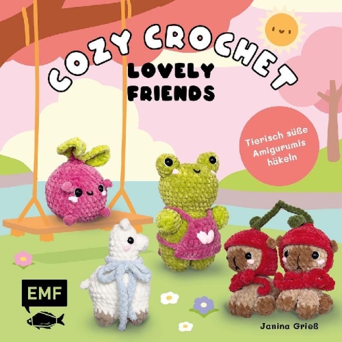 Buchcover und Innenansicht für das Buch: Cozy Crochet - Lovely Friends: Tierisch süße Amigurumis häkeln mit @crochetbyjanina