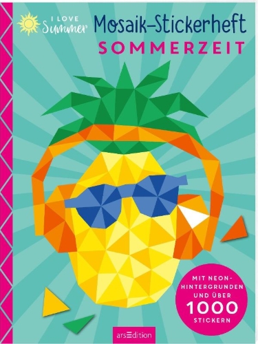 Buchcover und Innenansicht für das Buch: I Love Summer - Mosaik-Stickerheft Sommerzeit