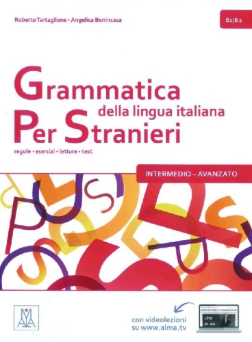 Buchcover und Innenansicht für das Buch: Grammatica della lingua italiana per stranieri - intermedio - avanzato