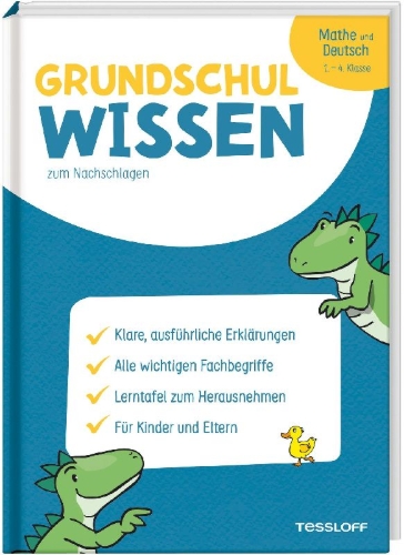 Buchcover und Innenansicht für das Buch: Grundschulwissen zum Nachschlagen. Mathe und Deutsch 1.-4. Klasse