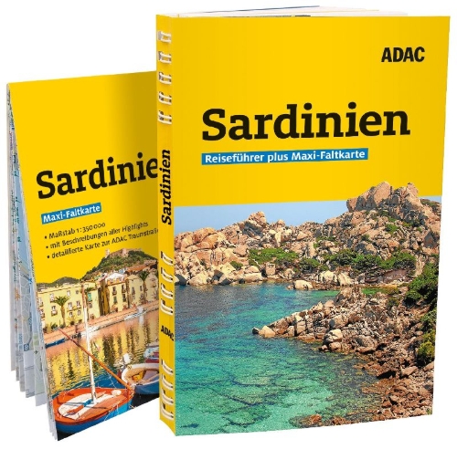 Buchcover und Innenansicht für das Buch: ADAC Reiseführer plus Sardinien