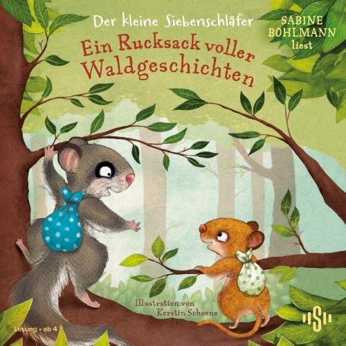 Buchcover und Innenansicht für das Buch: Der kleine Siebenschläfer: Ein Rucksack voller Waldgeschichten