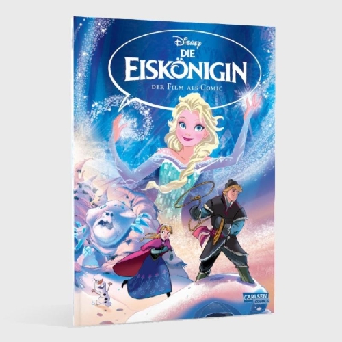 Buchcover und Innenansicht für das Buch: The Story of the Movie in Comics. Frozen