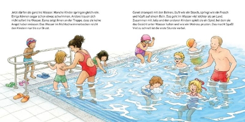 Buchcover und Innenansicht für das Buch: Conni macht das Seepferdchen (Neuausgabe)