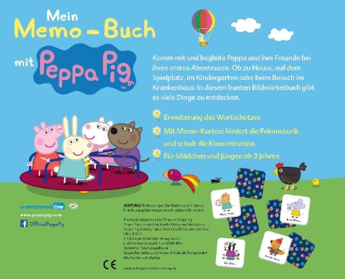Buchcover und Innenansicht für das Buch: Mein Memo-Buch mit Peppa Pig