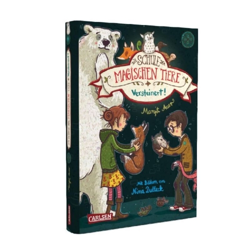 Buchcover und Innenansicht für das Buch: Die Schule der magischen Tiere 09: Versteinert!