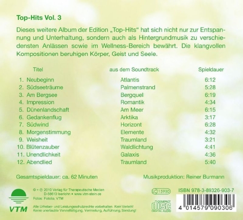 Buchcover und Innenansicht für das Buch: Top-Hits zum Entspannen 3. CD