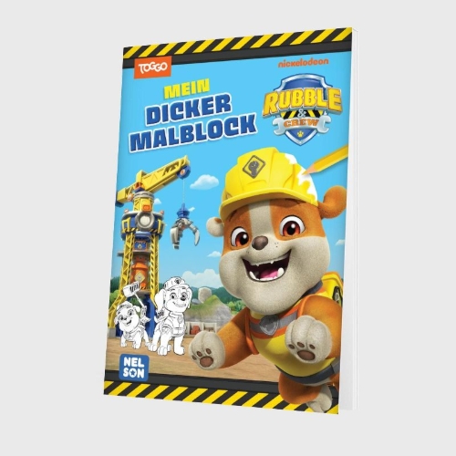 Buchcover und Innenansicht für das Buch: Rubble & Crew: Mein dicker Malblock