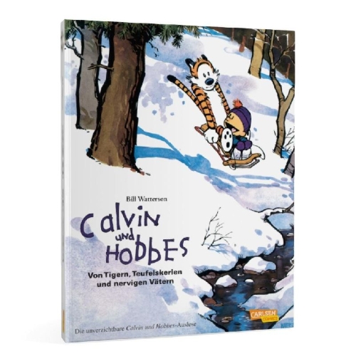 Buchcover und Innenansicht für das Buch: Calvin & Hobbes - Von Tigern, Teufelskerlen und nervigen Vätern - Sammelband 02