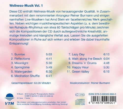 Buchcover und Innenansicht für das Buch: Wellness Musik. CD
