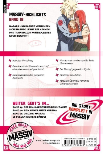 Buchcover und Innenansicht für das Buch: NARUTO Massiv 18