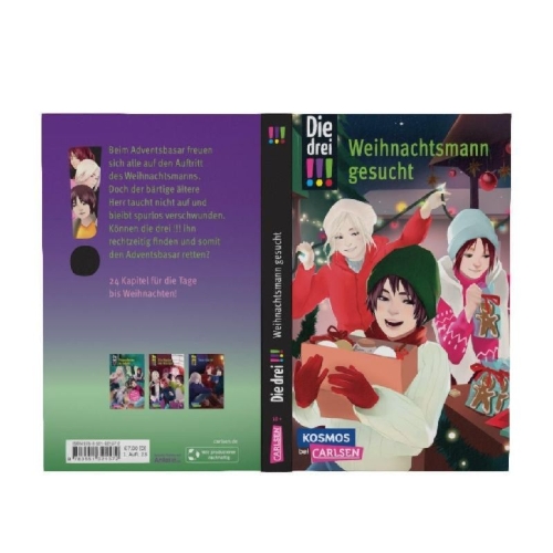 Buchcover und Innenansicht für das Buch: Die drei !!!: Weihnachtsmann gesucht