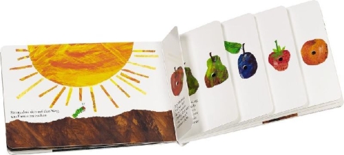 Buchcover und Innenansicht für das Buch: Die kleine Raupe Nimmersatt
