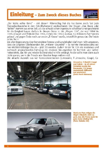 Buchcover und Innenansicht für das Buch: Mercedes-Benz W 124