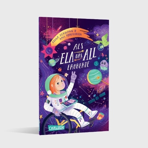Buchcover und Innenansicht für das Buch: Als Ela das All eroberte