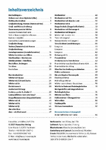Buchcover und Innenansicht für das Buch: Rechtschreiben und Diktate 4. Klasse