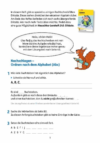 Buchcover und Innenansicht für das Buch: Rechtschreiben und Diktate 4. Klasse