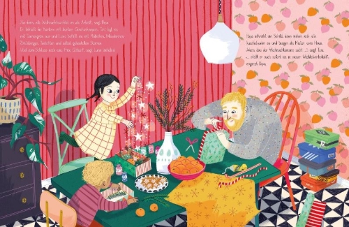 Buchcover und Innenansicht für das Buch: Lunas Weihnachtszauber