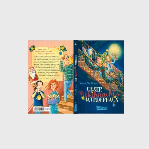 Buchcover und Innenansicht für das Buch: Unser Weihnachtswunderhaus
