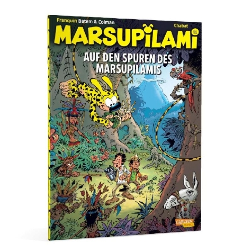 Buchcover und Innenansicht für das Buch: Marsupilami 25 - Sur la piste du Marsupilami