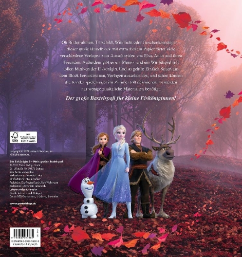 Buchcover und Innenansicht für das Buch: Disney Die Eiskönigin 2: Mein großer Bastelspaß