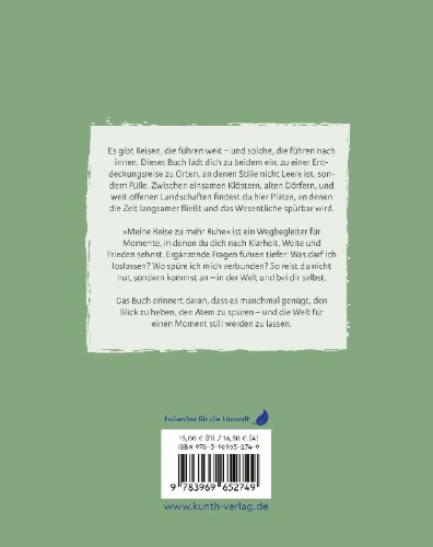 Buchcover und Innenansicht für das Buch: KUNTH Meine Reise zu mehr Ruhe