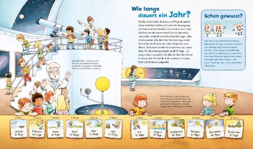 Buchcover und Innenansicht für das Buch: WAS IST WAS Junior Band 29. Uhr und Zeit verstehen