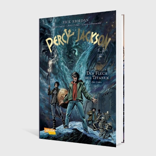 Buchcover und Innenansicht für das Buch: Percy Jackson & the Olympians: The Titan's curse, the graphic novel
