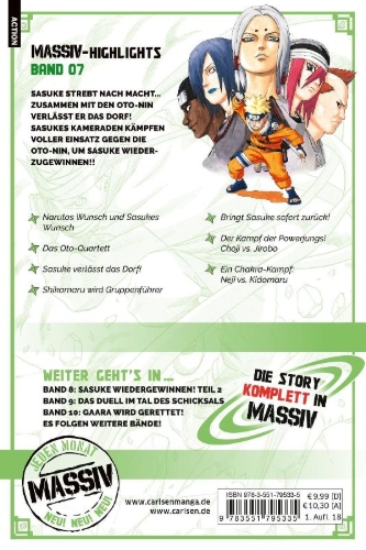 Buchcover und Innenansicht für das Buch: NARUTO Massiv 7
