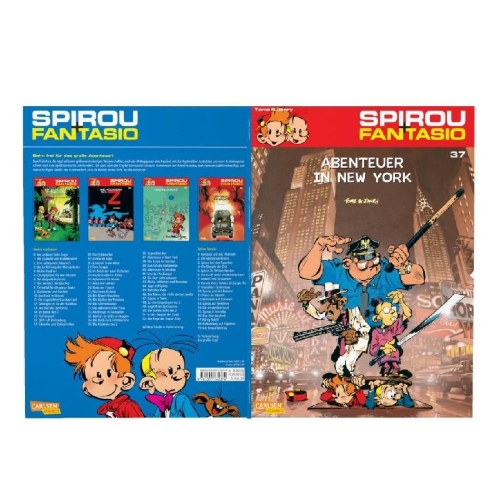 Buchcover und Innenansicht für das Buch: Spirou à New York