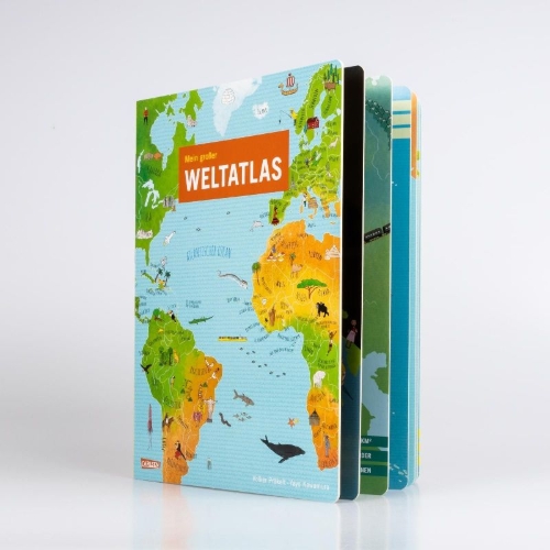 Buchcover und Innenansicht für das Buch: Mein großer Weltatlas