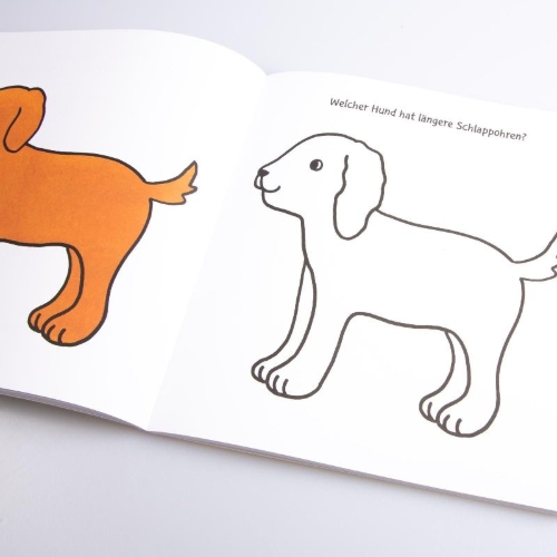 Buchcover und Innenansicht für das Buch: Das dicke Kindergarten-Malbuch: Mit farbigen Vorlagen und lustiger Fehlersuche