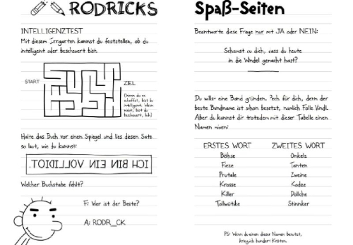 Buchcover und Innenansicht für das Buch: Gregs Tagebuch - Mach's wie Greg!