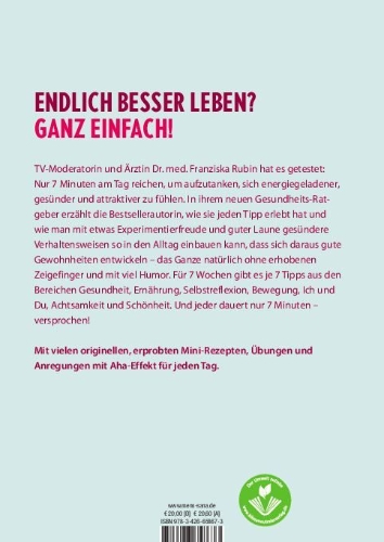Buchcover und Innenansicht für das Buch: 7 Minuten am Tag