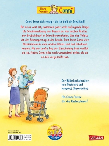 Buchcover und Innenansicht für das Buch: Conni-Bilderbücher: Conni kommt in die Schule (Neuausgabe)