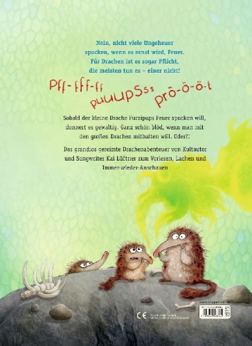 Buchcover und Innenansicht für das Buch: Furzipups, der Knatterdrache