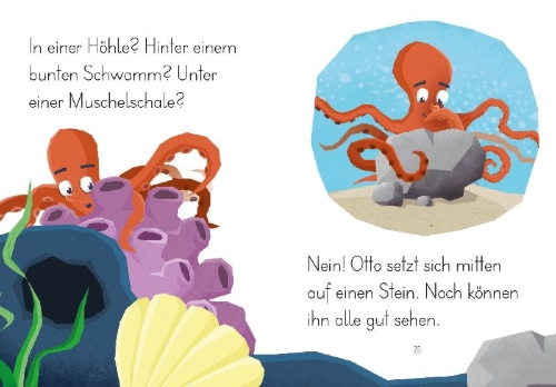 Buchcover und Innenansicht für das Buch: LESEZUG/1. Klasse Otto Oktopus spielt Verstecken