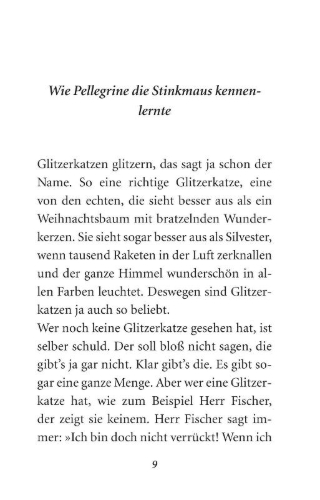 Buchcover und Innenansicht für das Buch: Glitzerkatze und Stinkmaus