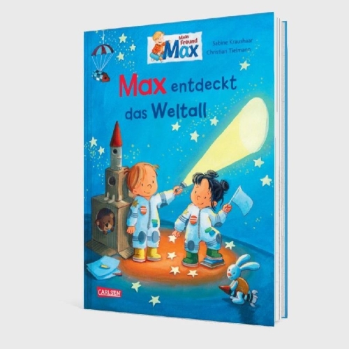 Buchcover und Innenansicht für das Buch: Max-Bilderbücher: Max entdeckt das Weltall