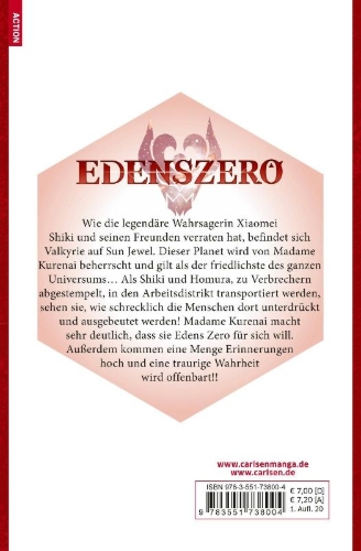 Buchcover und Innenansicht für das Buch: Edens Zero