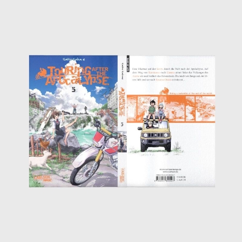 Buchcover und Innenansicht für das Buch: Shuumatsu Touring