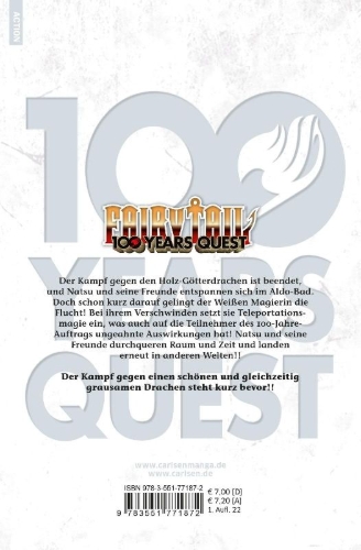 Buchcover und Innenansicht für das Buch: Fairy Tail: 100 Years Quest