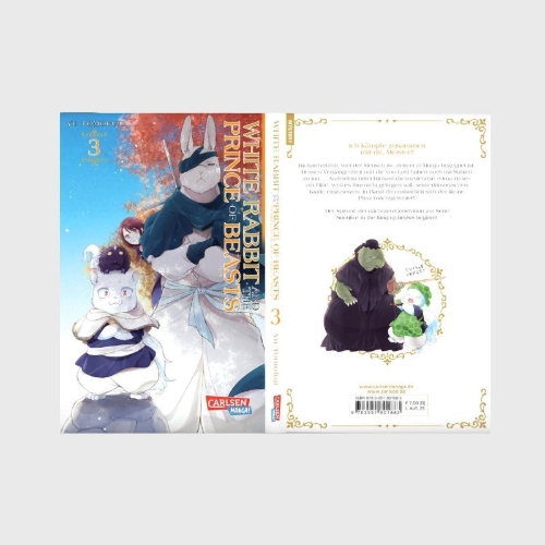 Buchcover und Innenansicht für das Buch: Shiro Usagi to Kemono no Ouji: Niehime to Kemono no Ou Spin-off