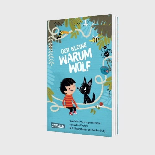 Buchcover und Innenansicht für das Buch: Der kleine Warumwolf