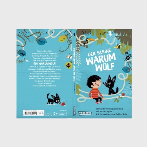 Buchcover und Innenansicht für das Buch: Der kleine Warumwolf