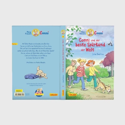 Buchcover und Innenansicht für das Buch: Conni Erzählbände 44: Conni und der beste Spürhund der Welt