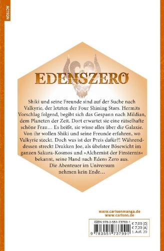 Buchcover und Innenansicht für das Buch: Edens Zero
