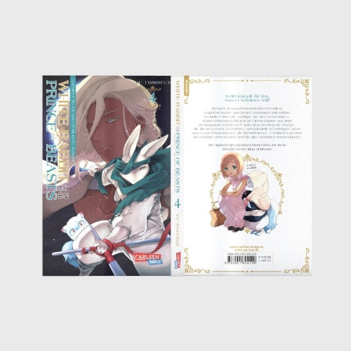 Buchcover und Innenansicht für das Buch: Shiro Usagi to Kemono no Ouji: Niehime to Kemono no Ou Spin-off