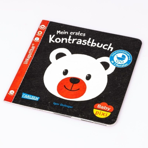 Buchcover und Innenansicht für das Buch: Baby Pixi (unkaputtbar) 156: Mein erstes Kontrastbuch ab 3 Monaten